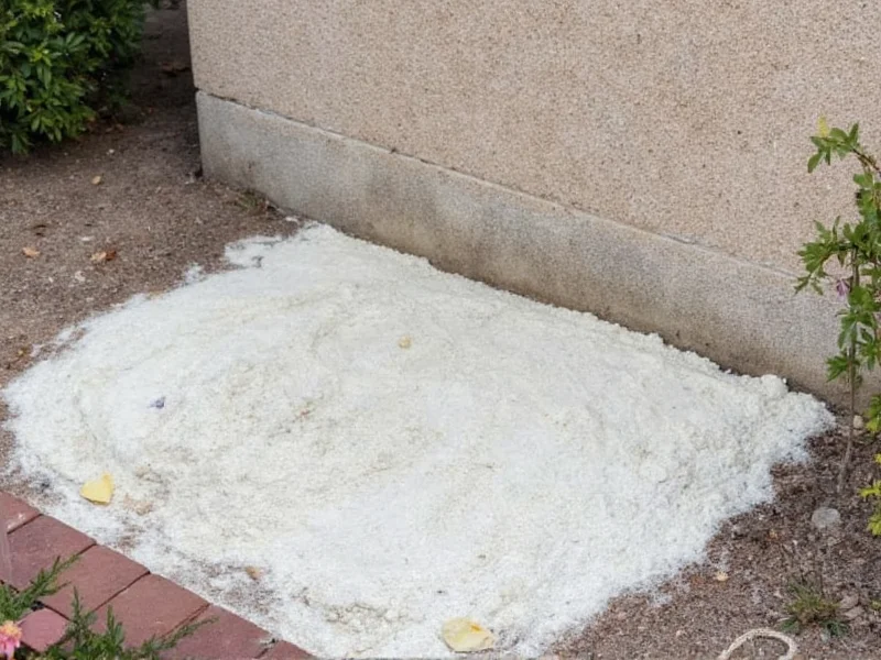 Diatomaceous earth application around home foundation
