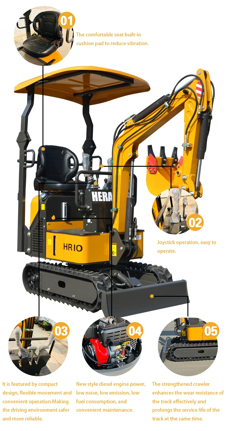 Energy-Saving Walk Behind Mini Excavator Crawler Mini Excavator Made In China