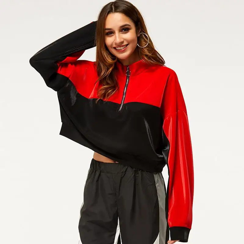 

2022 hot selling Wholesale Long Sleeve Women Shirts printing Casual wear womens hoodies full zip hoodie, Red