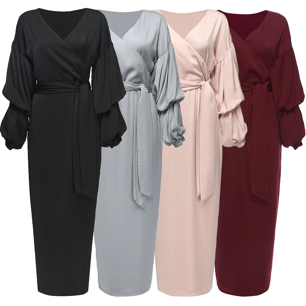 

2019 hot sale Islamic Clothing robes Muslim Dress Lantern sleeve Muslim robe elegant ladies robes