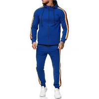 

Men Athletic Wear Hooded Athletic Tracksuit Full Zip Casual Jogging Gym Sweat Suits