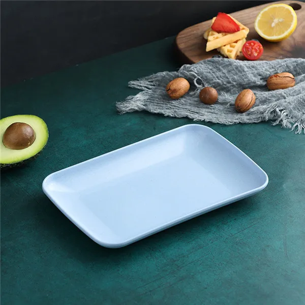 生态友好的食品级塑料麦草可生物降解矩形餐盘免费样品