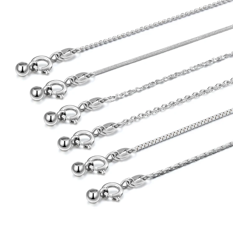 

Wholesale Thin Snake Bone Chain Box Ball Chain Men Silver Stainless Steel Jewelry Necklace Chains, Steel corol