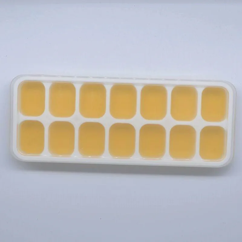 

Custom Easy Release Creative BPA free 14 holes silicone ice cube tray with Removable Lid