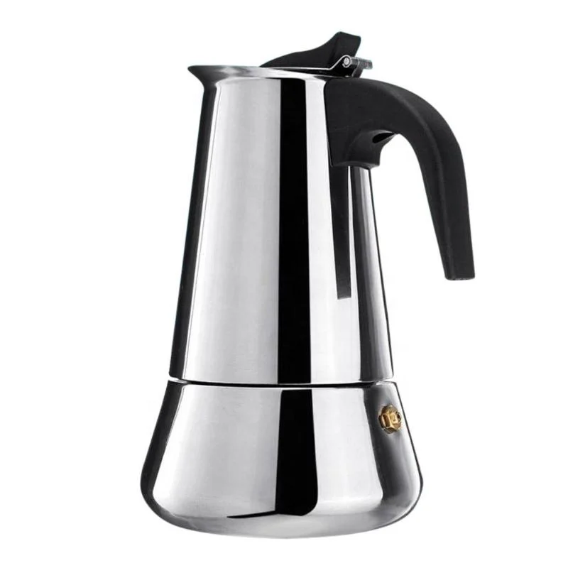 

100ml/200ml/300ml/450ml Portable Espresso Coffee Maker Stainless Steel Brewer Moka Pot For Barista, Natural steel color