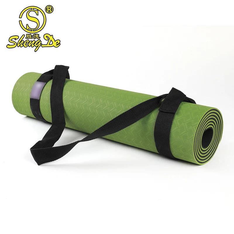 

2021 Custom Quality Design Plain Thick Tpe Yoga Mat Non Slip 8mm with Carrying Strap, Customized pink, purple, green and gray