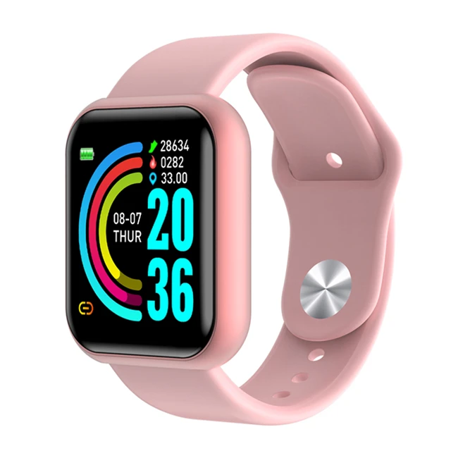

Y68 D20 Wristband Wrist watch Reloj Inteligente IP67 Smartwatch Sport Fitness Ladies Smart Watch Wholesale, Black/white/silver/pink
