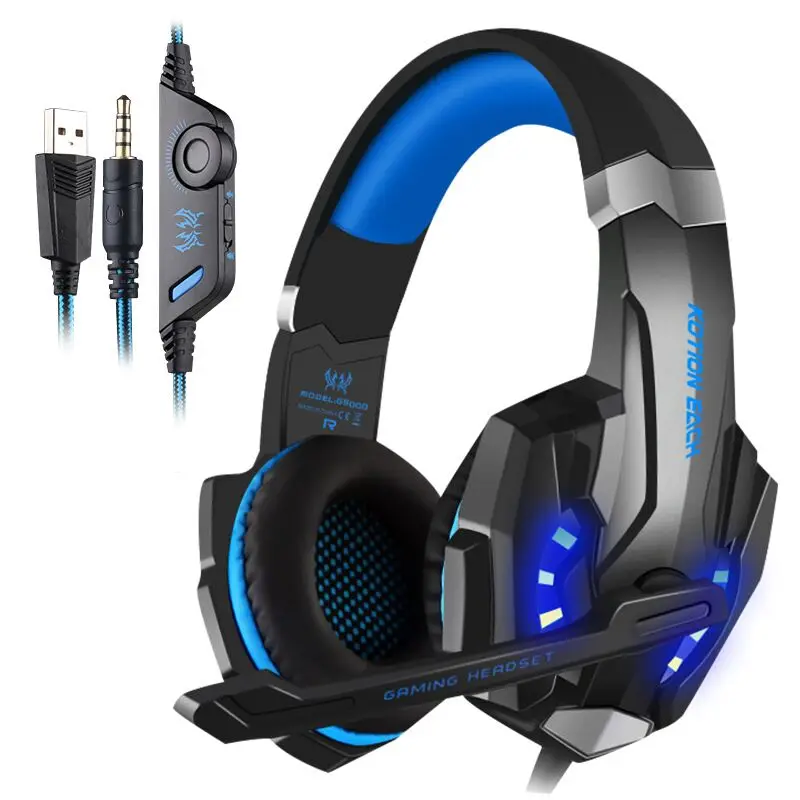 

KOTION EACH G9000 3.5mm Game Gaming Headphone Headset Earphone Headband with Microphone LED Light for Laptop Tablet Mobile Phone