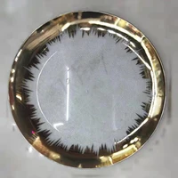 

13inch new gold rim transparent pp plastic wedding charger plate