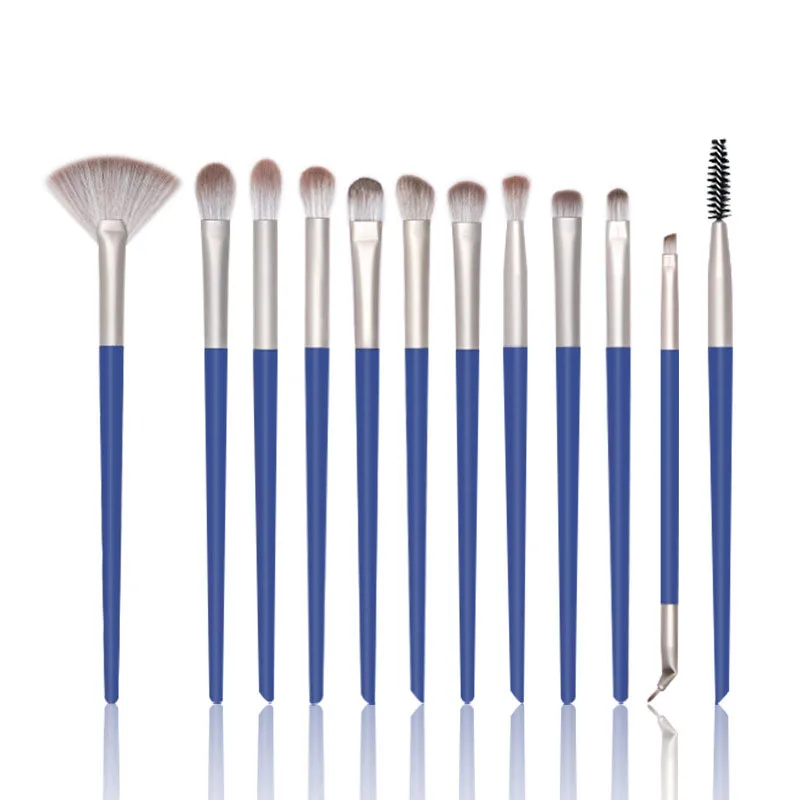 

12Pcs Brush Eye Makeup Brushes synthetic Hair 2021 Professional Eye shadow Make Up Brush Set, Black/pink/blue/white