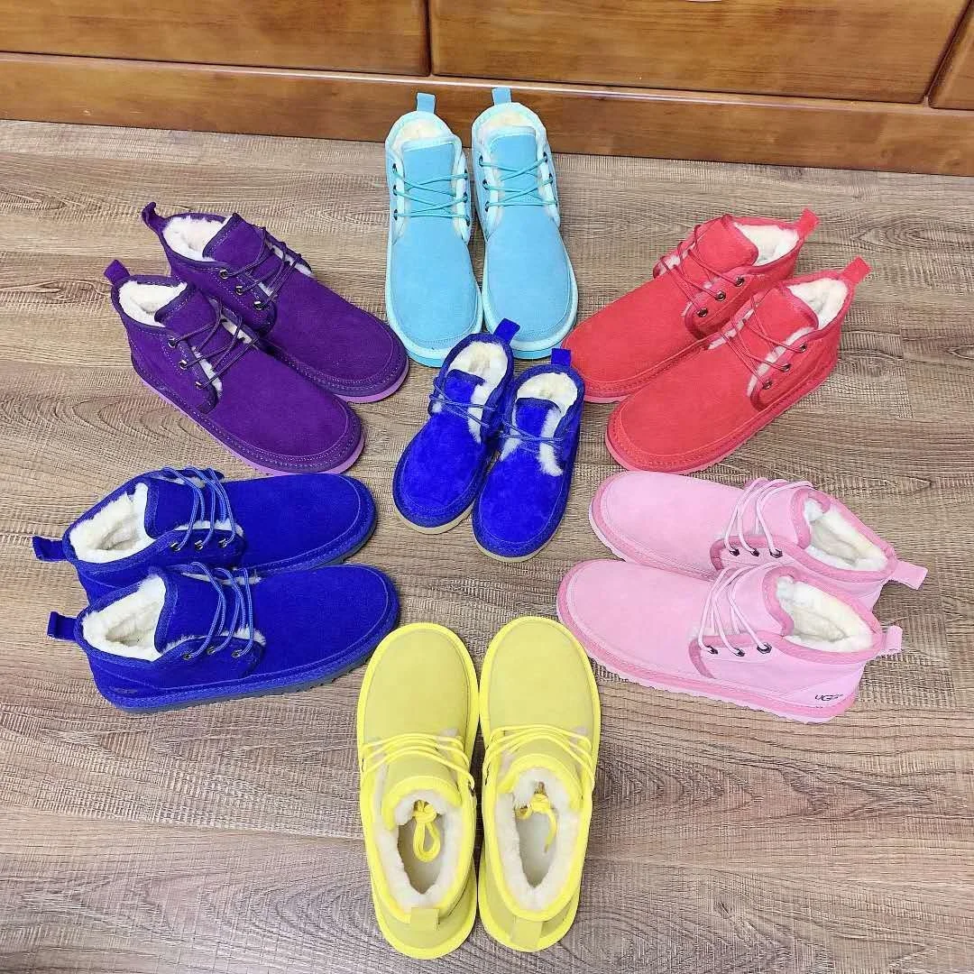 

2020 New women winter Fashion fur boots cow suede lamb fur boots