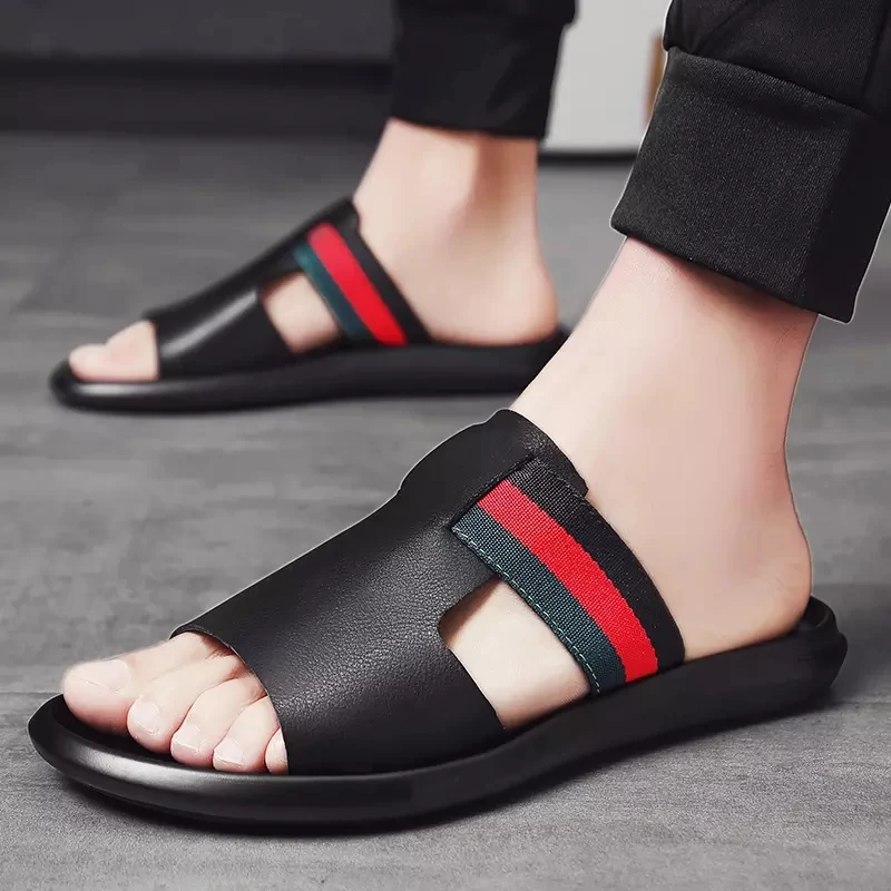

slides 2021 luxury genuine men sandles slipper for summer High Quality sandals slip on lightweight breathable man's sandal