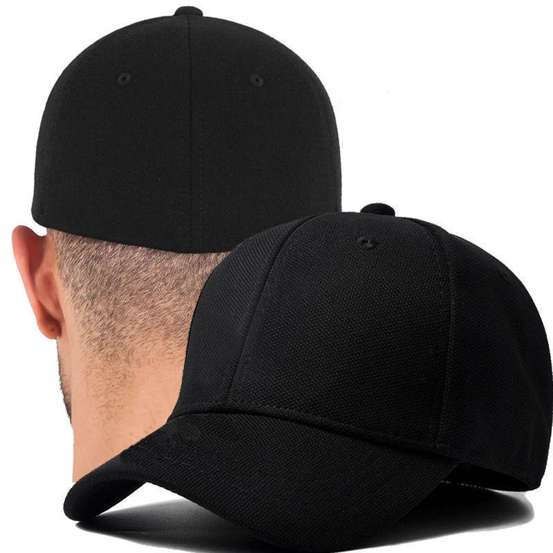

OEM wholesale plain blank hats custom high quality 6panel hot sale closed back elastic fit baseball caps
