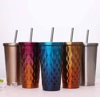 

17oz custom logo color home office metal double wall vacuum insulated tumbler stainless steel cup with straw