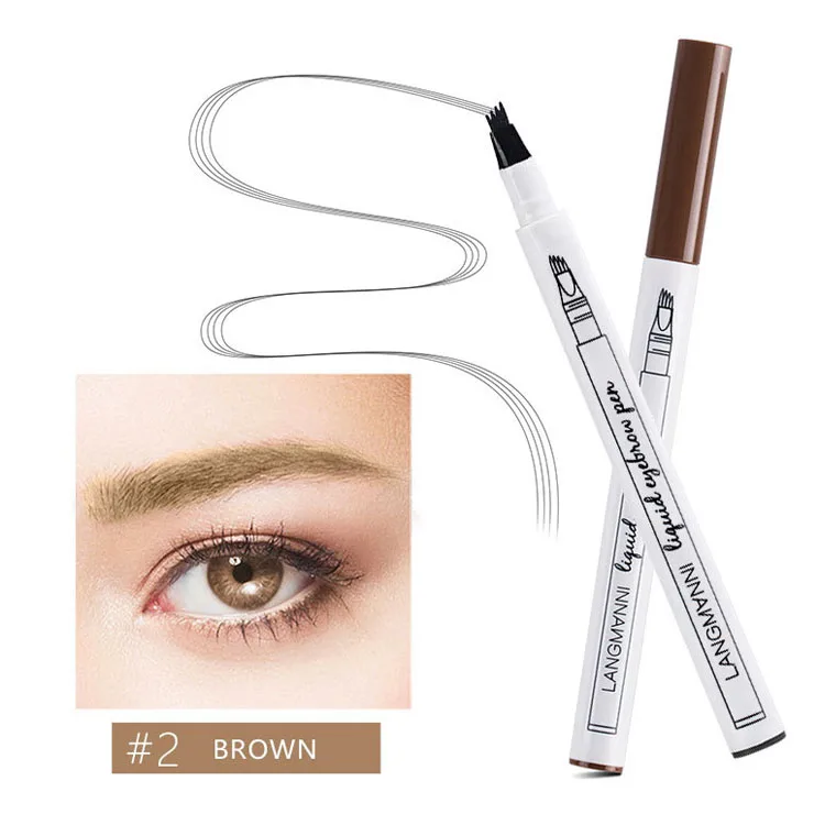 

LANGMANNI New Trending Automatic 3 Colors Natural Vegan Waterproof Private Label Slim Eyebrow Pencil