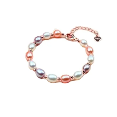 

Women Jewelry Adjustable Multicolor Freshwater Pearl Bracelet Gold Copper Beads Pearl Bracelet for Women Valentine's Gift