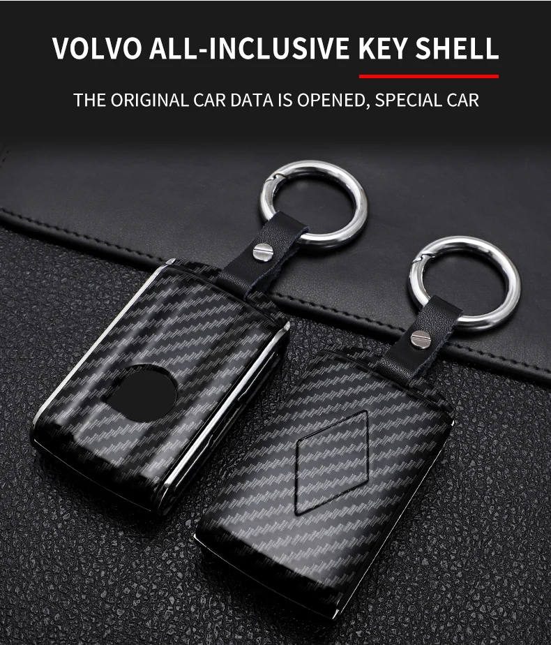 Carbon Fiber Key Fob Case Shell Cover For Volvo XC40 XC60 XC90 S90 V90 Keyless