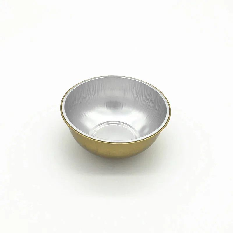 product y345 factory wholesale aluminum foil smoothwall food containers 345ml gold rice soup bowl disposable aluminum foil cake pan-2