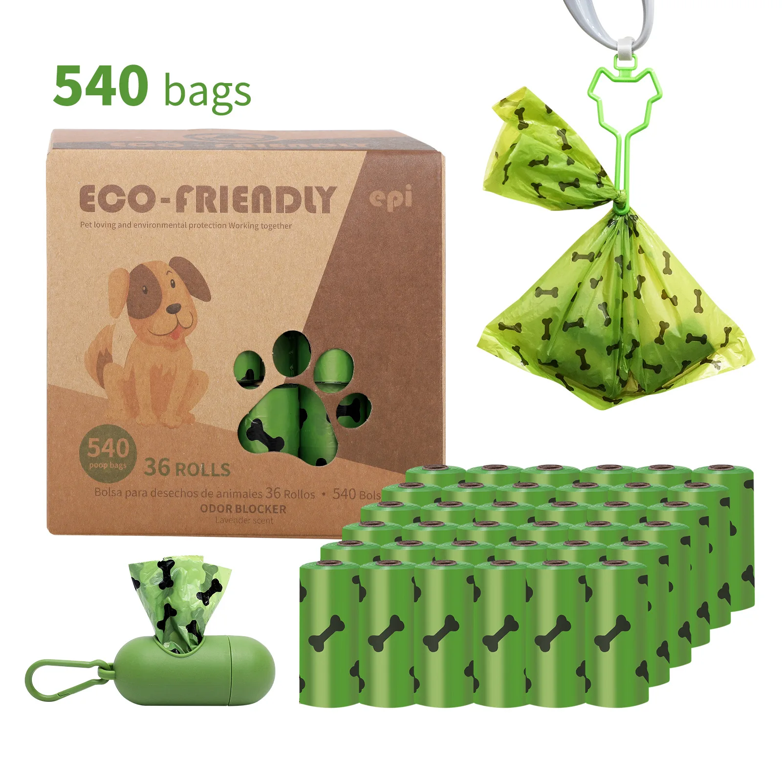

Manufacturer wholesale HDPE biodegradable box packed pet waste bags dog poop bag with holder