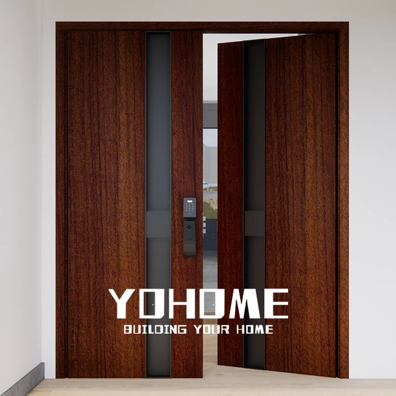 

China's top manufacturer security double door with frame open inside pretty wood steel double doors teak wood main door designs