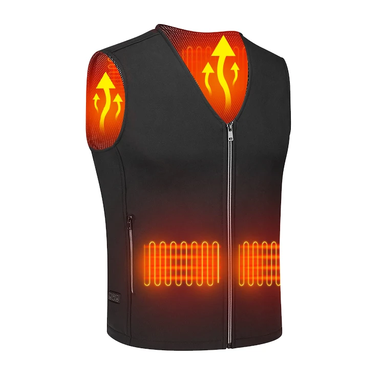 

Battery 5 Volt USB Far Infrared Heated Vest with Contrast Zipper Teeth Fever Vest in Cold Winter