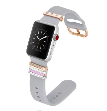 

Ladies Fashion Bling Decorative Silicone Watch Bands 38 / 42 for Apple Watch Series 1/2/3/4/5, Various colors for you choose