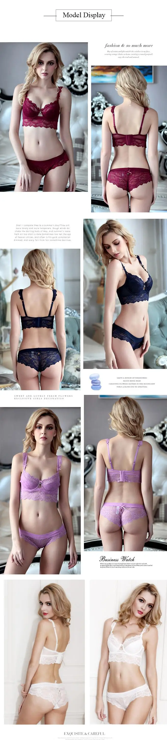 Li Yan Lace Mesh Big Breast Bra And Panties Set Girl Lingerie Transparent Hollow Embroidery Underwear Sexy Women's Bra