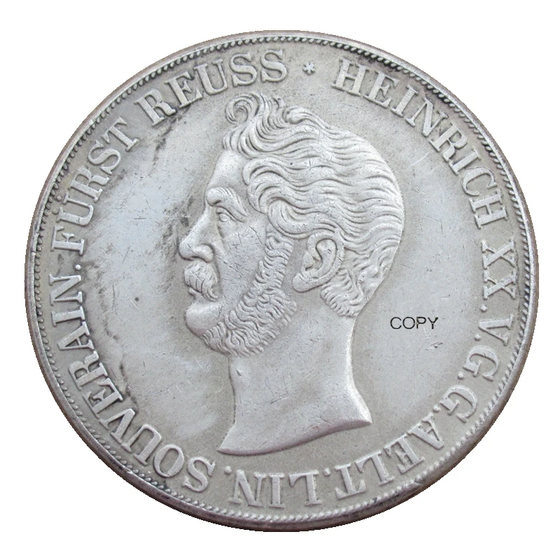 

Reproduction Whole Set of (1841 1844 1848 1851) 4pcs German 2 Thaler - Heinrich XX Silver Plated Coins Letter Edge