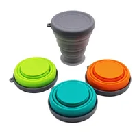 

Silicone Collapsible Travel Cup Portable Folding Camping Cup with Lids