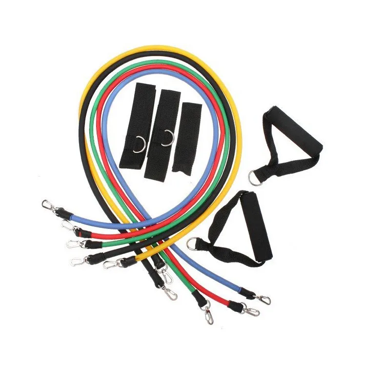 

Wholesale professional latex exercise resistance bands set five fitness elastic resistance ropes