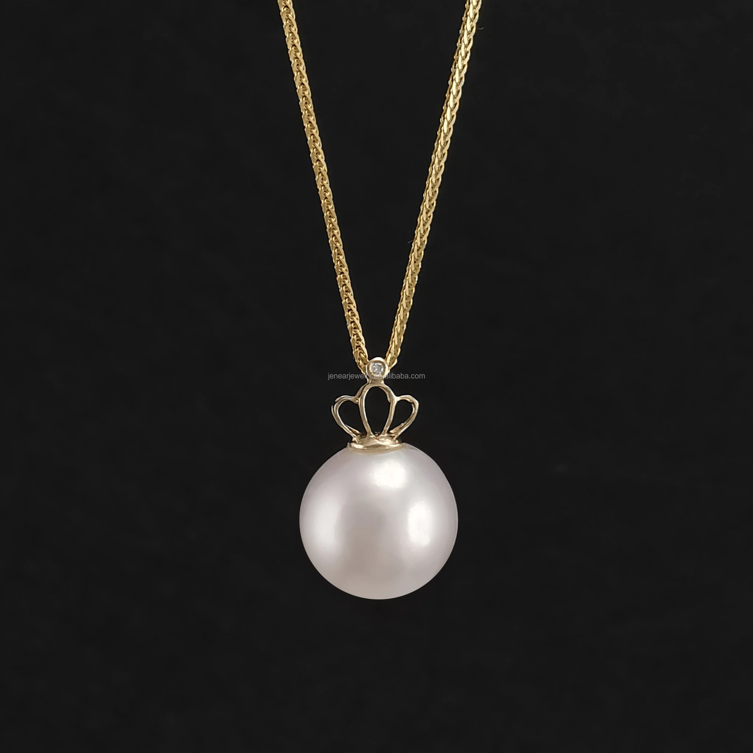 

Freshwater pearl pendant real solid gold for women real 18K AU750 gold natural freshwater pearl pendant