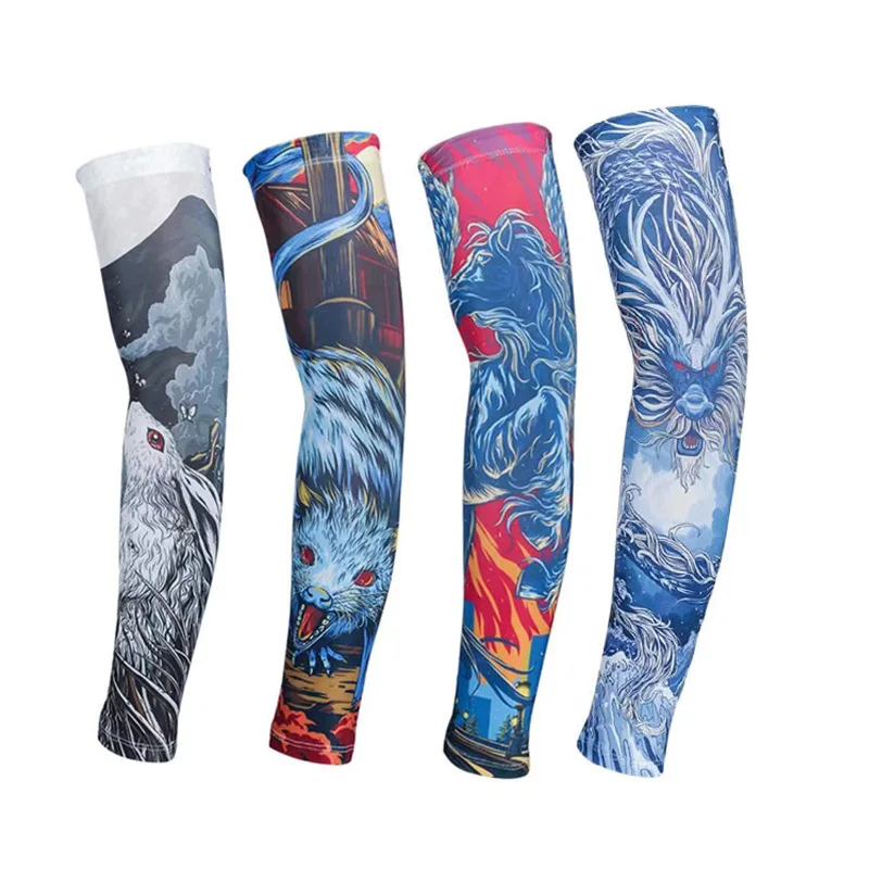 

12 Symbolic Animal Ice Arm Sleeves Elbow Cover Cycling Run Fishing UV Sun Protection Outdoor Nylon Driving Gloves Woman Mens, 12 colors available