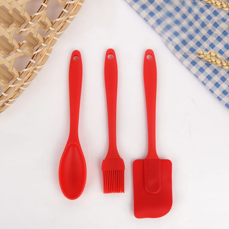 

Silicone Spatula Brush Set Non Stick Heat Resistant Baking Mixing Scraper Durable Silicone Oil Brush