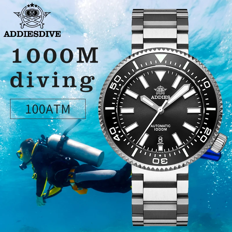 

ADDIESDIVE Hot Sale H6 Luxury Diving Chronograph Luminous Customizable Stainless Steel Logo Men's Automatic Mechanical Watch