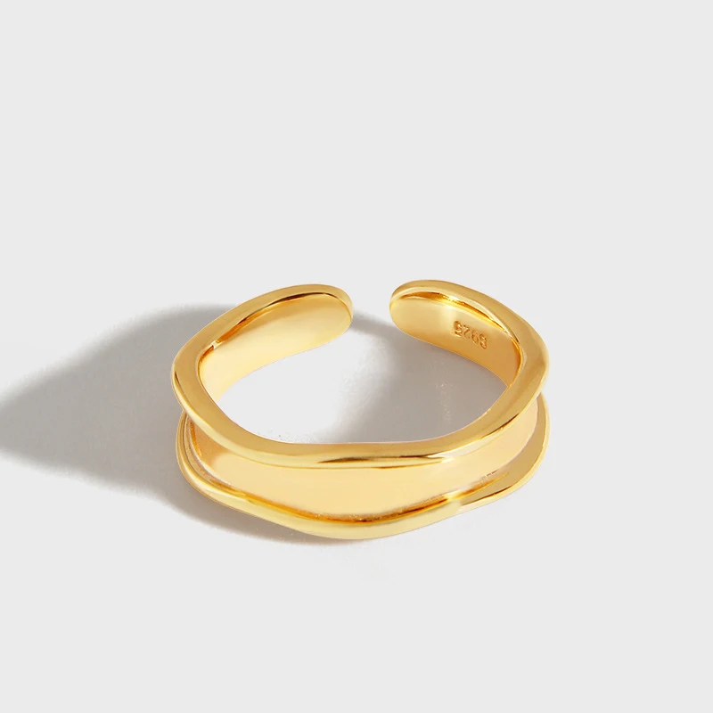 

ins style minimal gold plated anillo de plata S925 sterling silver 925 ring