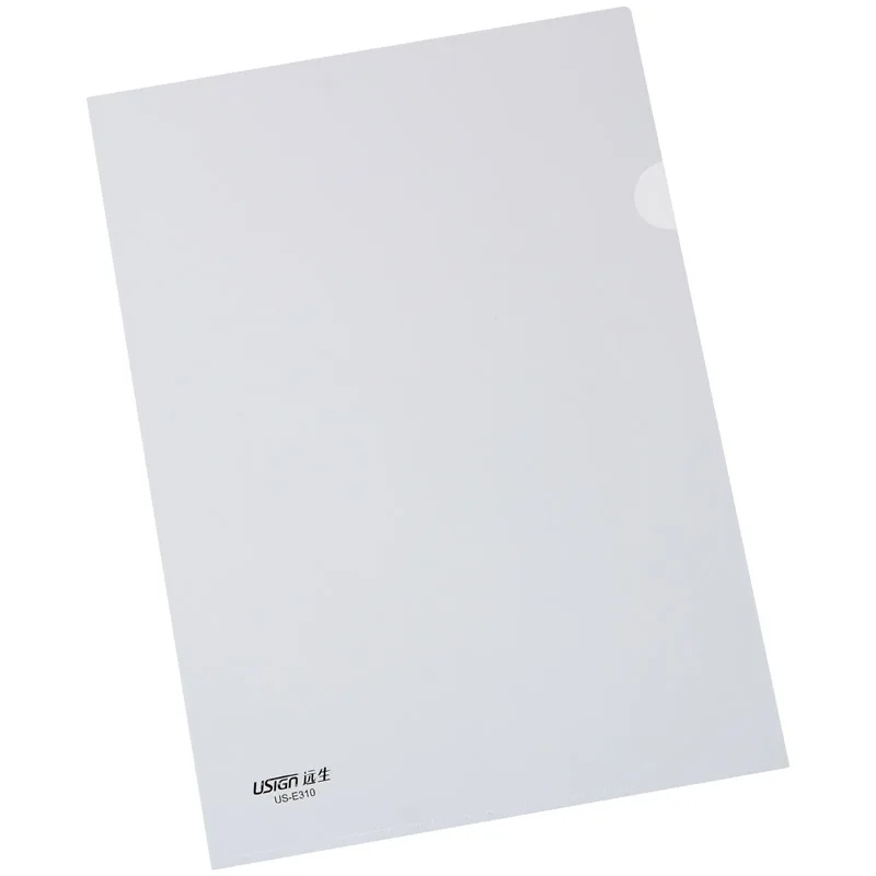 
US-E310 Plastic Clear Document Folder Project Pocket L shape File Folder 