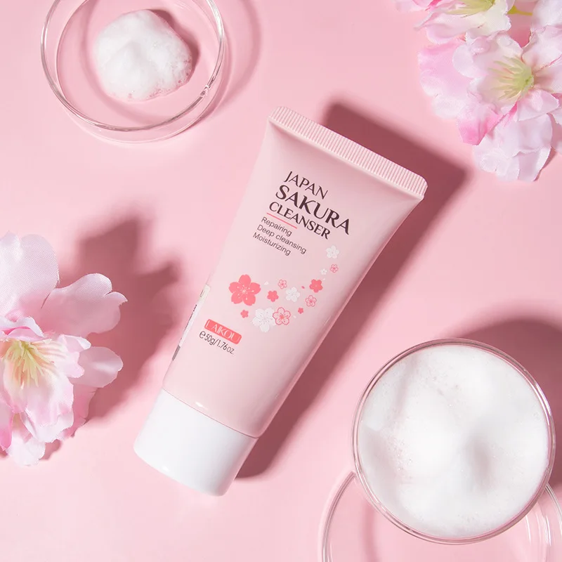 

Laikou 50g Japan sakura deep cleansing repairing moisturizing brightening blackhead removing anti wrinkle facial cleanser