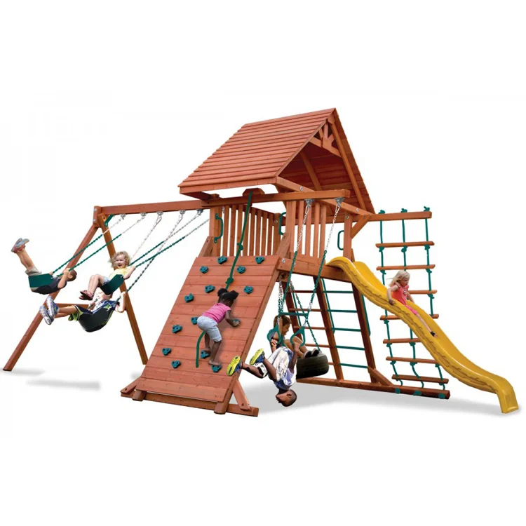 

2021new arrived commercial wooden children outdoor playground mermaid equipment for kids, Colorful