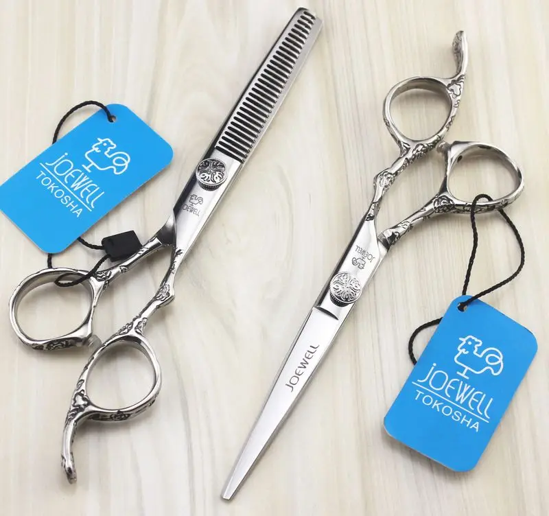 

Free shipping JOEWELL High-grade 6.0 inch stainless steel hair scissors cutting / thinning scissors