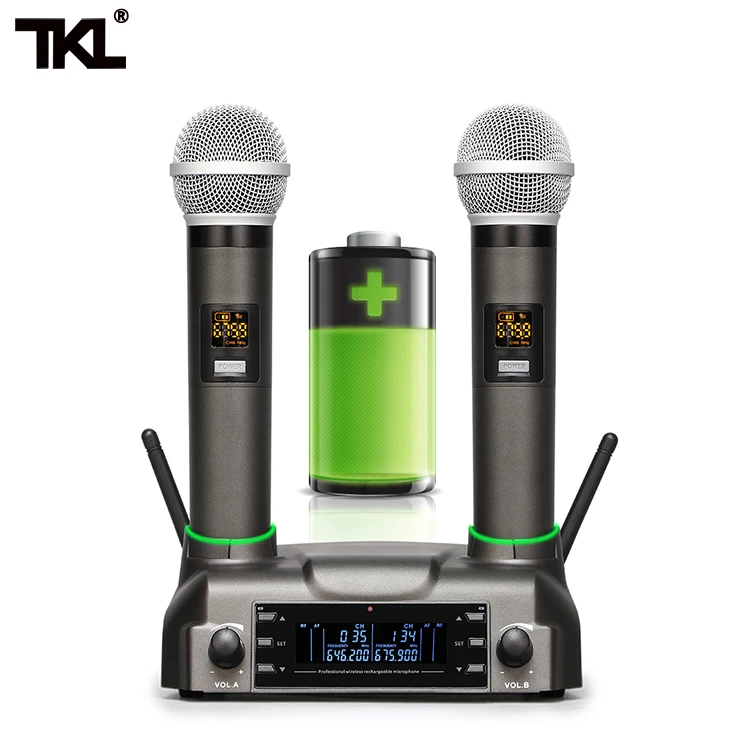 

TKL Wireless Rechargeable Wireless Microphone UHF Handheld Mic System with 100 Channels Karaoke Microphones 60 meters range