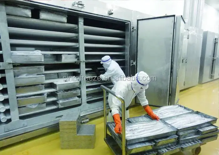 
contact freezer horizontal plate quick freezing 1.5kg shrimp tray 