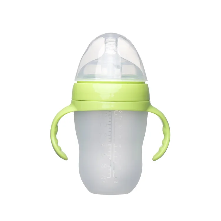 

High Quality Oem Custom Wide Standard Neck Brown Silicone Baby Bottle, Pink