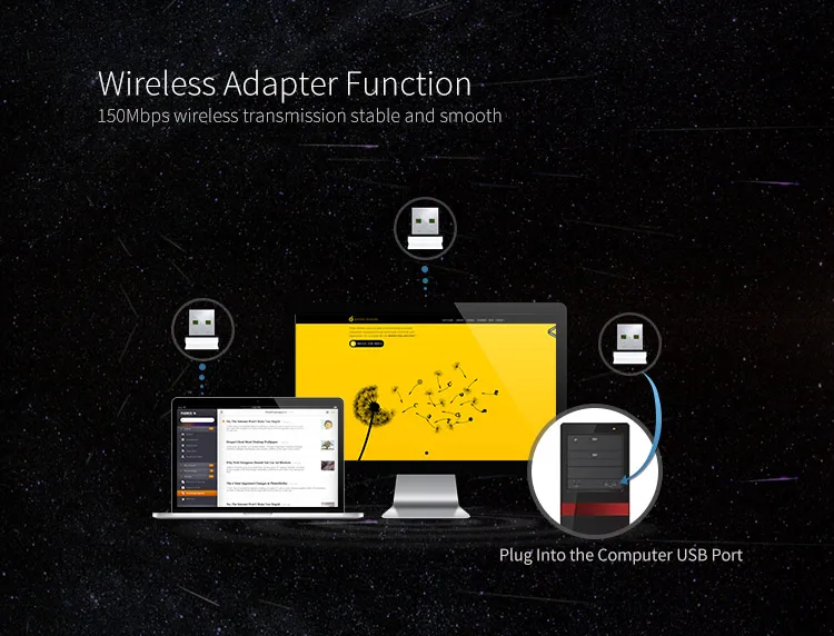 Comfast Cfwu810n 150mbps Realtek 8188eus Chipset Wireless Wifi Adapter/realtek Usb Wifi Dongle