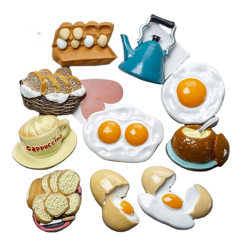 

3D food refrigerator magnets breakfast series fridge magnets, As a picture shown