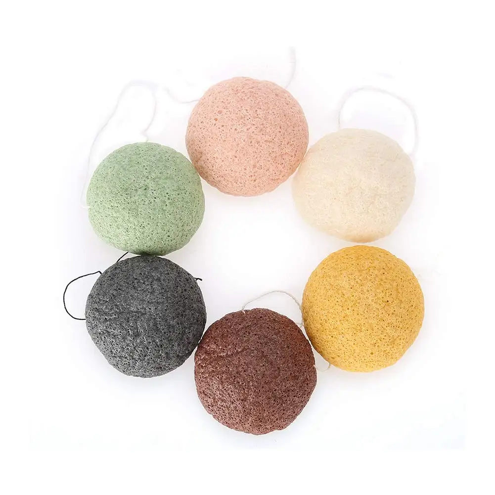 

New Design 100% Natural Deep Face Cleaning Freeze Drying Konjac Sponge Pad Organic, Red/ green/blue/black/purple,etc.