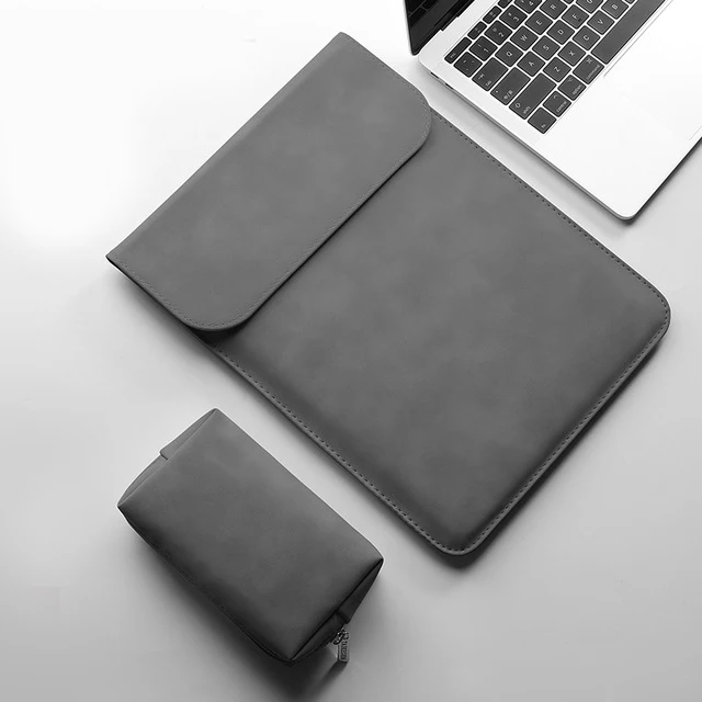 

Waterproof Slim PU Leather Laptop Sleeves Case Business Gift Magnetic Laptop Bag For Macbook, Black/gray/pink