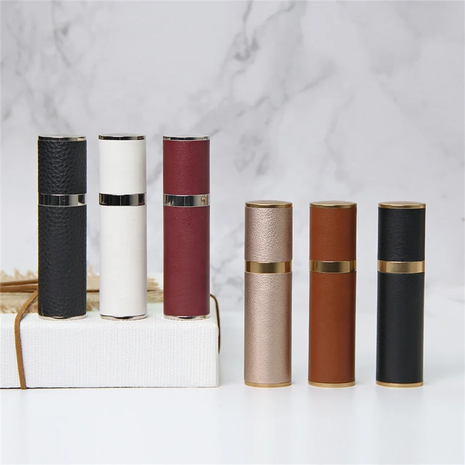 Luxurious 5ml Leather Perfume Dispenser Bottle Refill Atomizer For