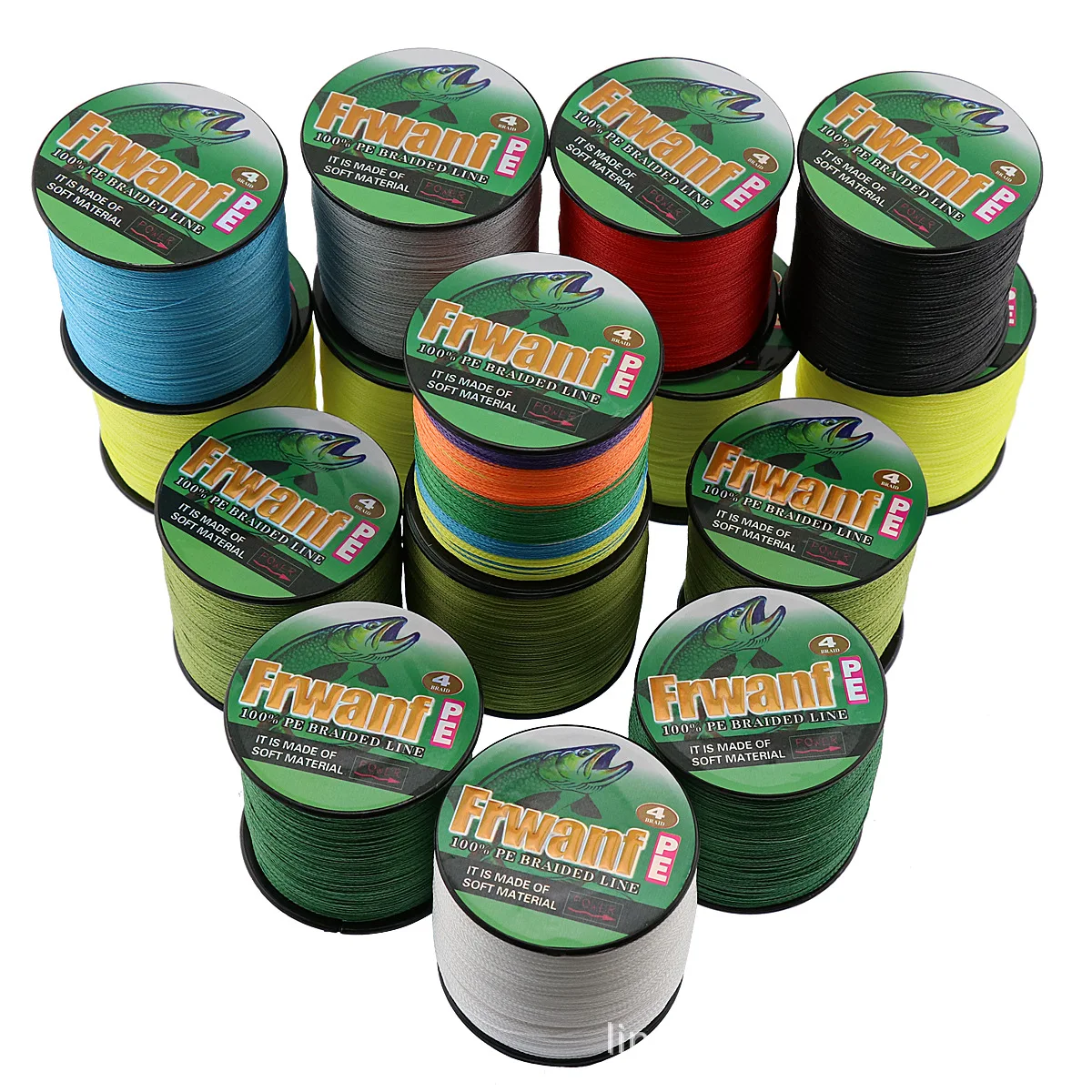 Frwanf Ultra smooth & long casting 4 Strands 500M 1000M 2000M 6LBS -100LBS 100% PE Braided Multifilament Fishing Line, All stock colors