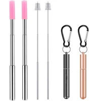 

Portable Telescopic Drinking Straw FDA Approved Stainless Steel Metal Travel Straw Reusable for KFC Bar