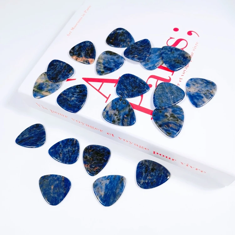 

Wholesale OEM Logo Sodalite Guitar Pick Custom Guitar Slices